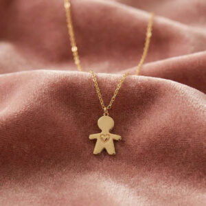 Collar Dije Niño con Corazón en Oro 10k - COLL-ORO10K-005